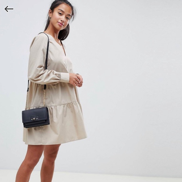 ASOS Petite Dresses & Skirts - 🐚 ASOS sand tiered cotton smock dress 🐚